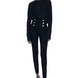 Zara Gold Button Leggings